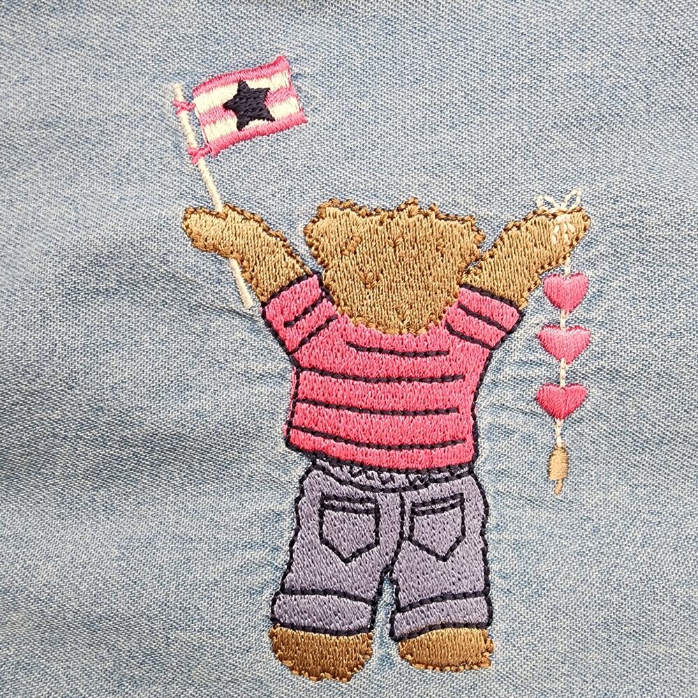 Vintage Y2K CJ Banks Top Womens‎ 3X Blue Denim Embroidered Button Up Bears USA - Picture 6 of 12